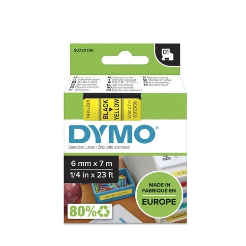 CINTA ROT.DYMO LM D1 7m 6 NEGR.s/AMAR.
