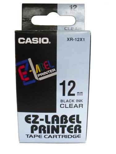 CINTA ROT.CASIO 8m 12 NEGRO s/TRANSPAR.
