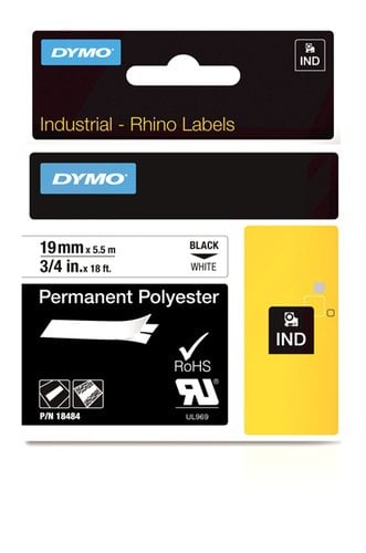 CINTA ROT.DYMO RHINO POLYESTER 19 BLANCO