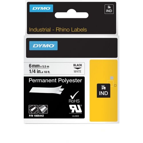 CINTA ROT.DYMO RHINO POLYESTER 6 BLANCO