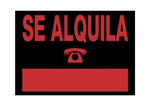 NE CARTEL ANUNCIO PVC 35x25 SE ALQUILA