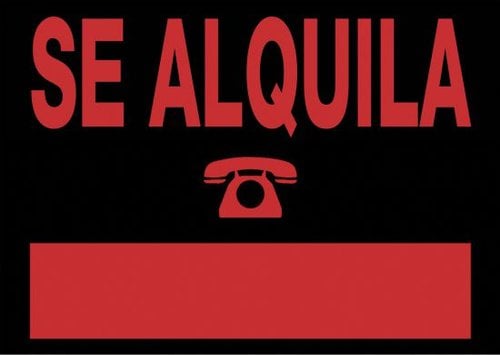 NE CARTEL ANUNCIO PVC 70x50 SE ALQUILA