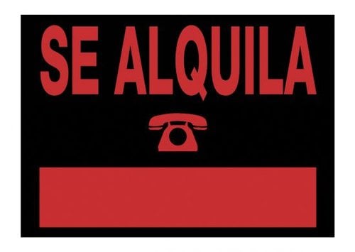 NE CARTEL ANUNCIO PVC 50x35 SE ALQUILA