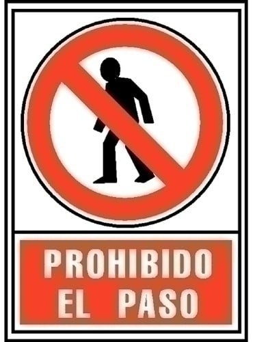 RJ SEÑAL PROHIBIDO EL PASO ROJO