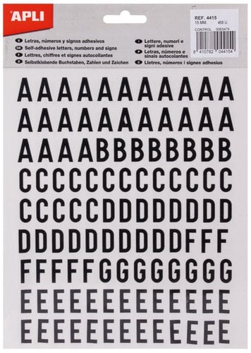 TRANSFERIBLE APLI H. LETRAS 15 mm NG