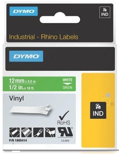 CINTA ROT.DYMO RHINO VINILO 12 VERDE