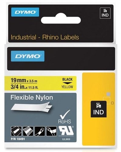 CINTA ROT.DYMO RHINO NYLON FLEX.19 AMAR.