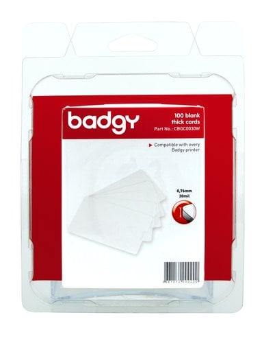 TARJETA BADGY PVC BLANCA 0,76 100 UD