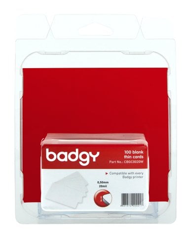 TARJETA BADGY PVC BLANCA 0,50 100 UD