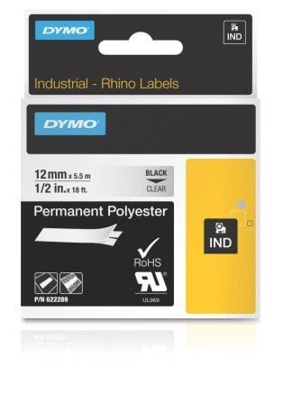 CINTA ROT.DYMO RHINO POLYESTER 12 TRANS
