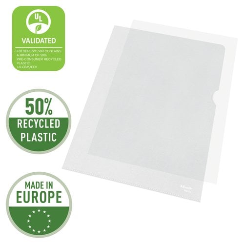 DOSSI.ANG.RECT.ESSEL.PVC Fº TR P/100