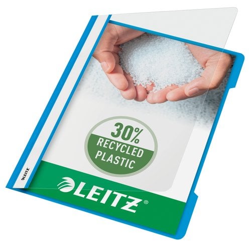 DOSSIER FASTENER LEITZ PVC A4 TARJ.AZ.CL