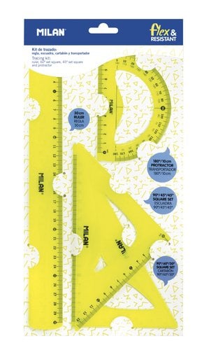 EQUIPO DIBUJO MILAN 30 CMS AMARILLO