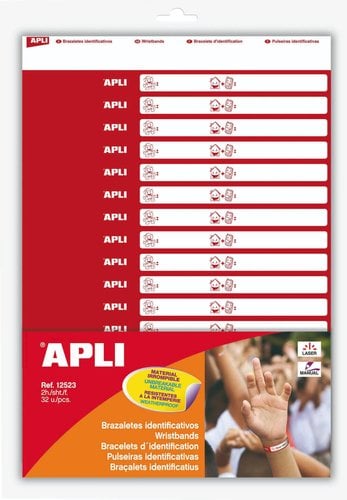ETIQUETAS APLI BRAZALETES IDENTIF. 2 hj.