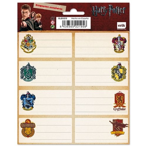 ETIQUETA ESCOLAR ERIK 8x4 HARRY POTTER