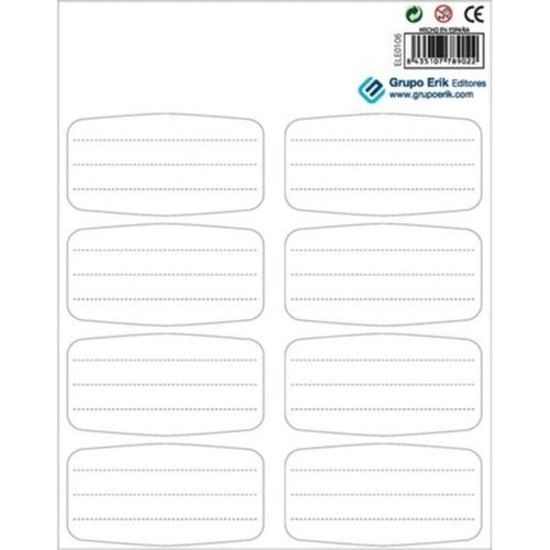 ETIQUETA ESCOLAR ERIK 8x4 COLOR WHITE