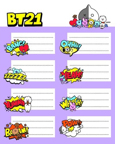 ETIQUETA ESCOLAR ERIK 15,8x20 BT21