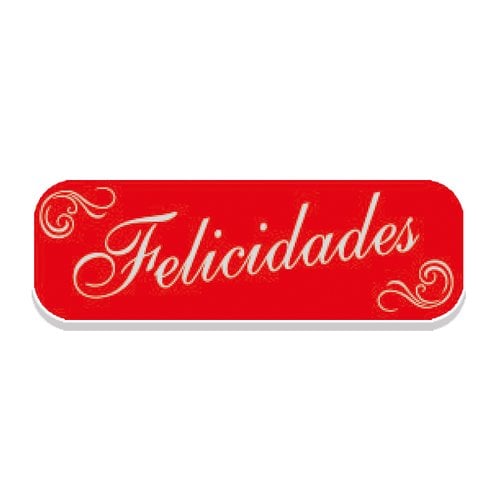 ETIQ.REG. R.250 FELICIDADES ROJO