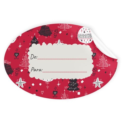 ETIQ.REG. R.250 OVAL. NAVIDAD ROJO