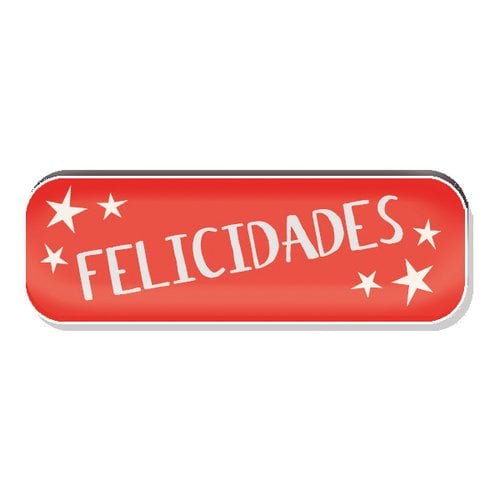 ETIQ.REG. R.250 FELICIDADES ROJO