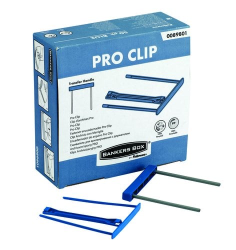 FASTENER FELLOWES PLAST. CLIP 100mm C/50