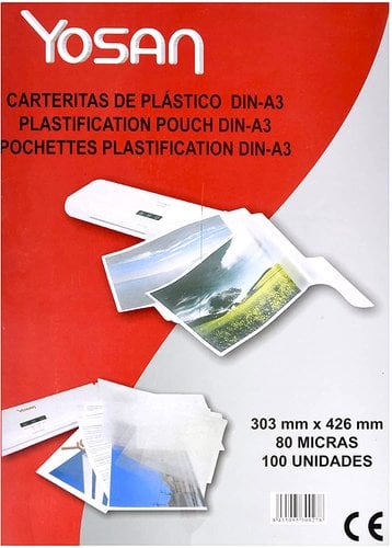 FUNDA PLASTIF. YOSAN A3 80µ P/100