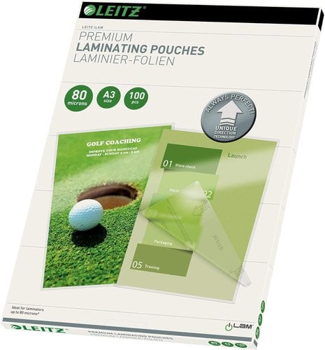 FUNDA PLASTIF. LEITZ A3 80µ P/100