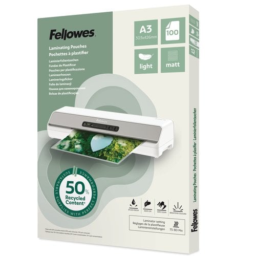 FUNDA PLASTIF. FELLOW. A3 80µ P/100