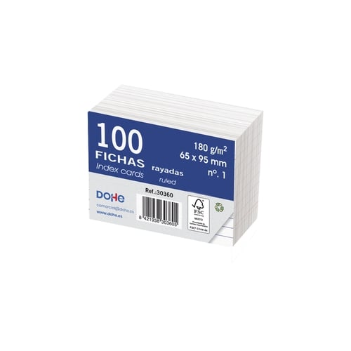 FICHAS DOHE RAYADAS 65x95 (Paq.100)