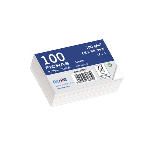 FICHAS DOHE LISAS 65x95 (Paq.100)
