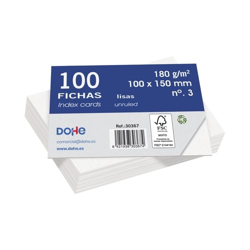 FICHAS DOHE LISAS 100x150 (Paq.100)