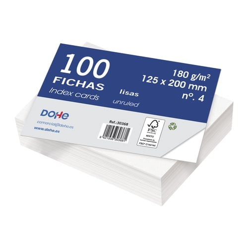 FICHAS DOHE LISAS 125x200 (Paq.100)