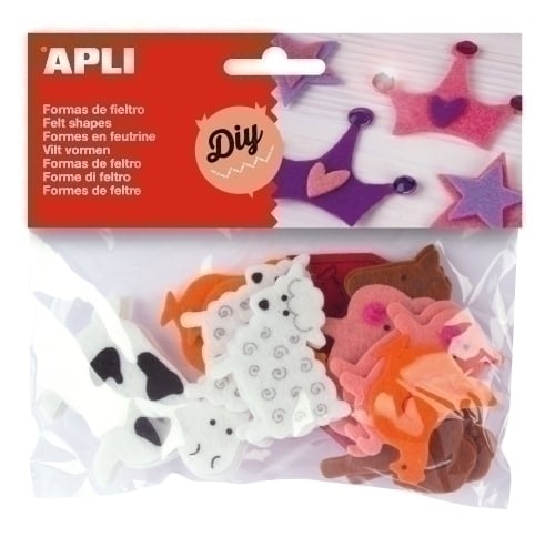 FIELTRO APLI FORMAS ANIMALES BOLSA de 18