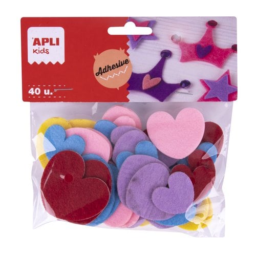 FIELTRO APLI FORMAS CORAZONES BOLSA 40