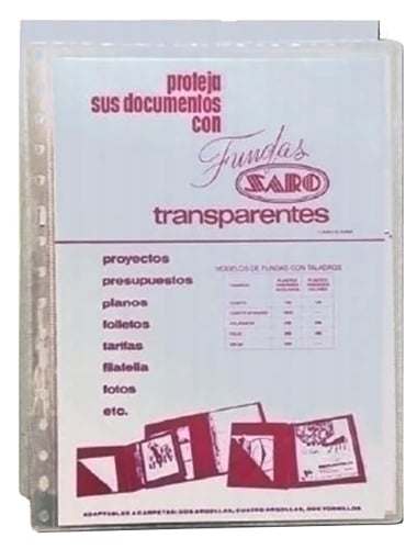 FUNDA MULT.SARO PVC 100µ Fº 16 TL. P/100