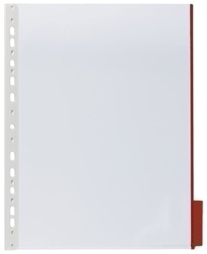FUNDA DURABLE A4 PESTAÑA ROJA P/5
