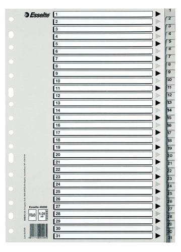 INDICE ESSELTE PP NUM.Fº ps.1-31 IND.B/N