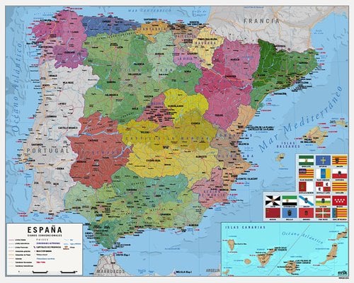 MAPA ERIK MURAL 40x50 cm ESPAÑA