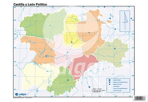 MAPA MUDO EDG.COLOR POLIT. CASTILLA-LEON