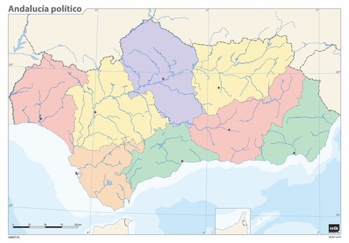 MAPA MUDO ERIK COLOR POLITICO ANDALUCIA