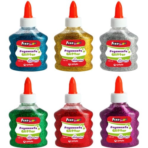 COLA FIXO KIDS GLITTER 100ml SURT. P/1