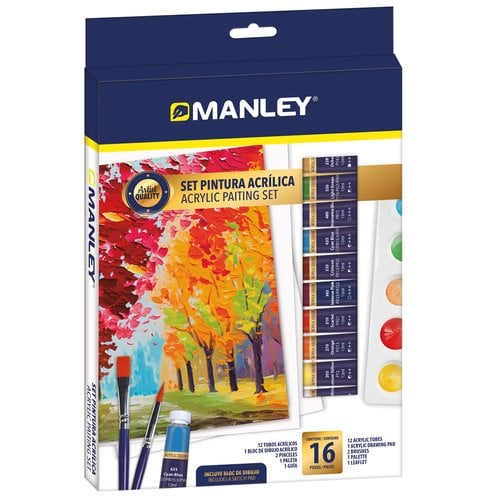 PINTURA ACRIL. MANLEY SET DE 16