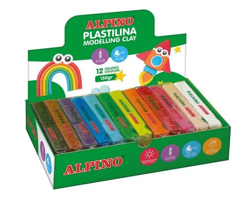 PLASTILINA ALPINO STANDARD 150.GR CAJ 12