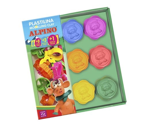 PLASTILINA ALPINO KIT 6 COL+ MOLDES