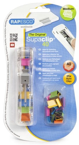 PORTA CLIPS RAPESCO SUPACLIP 40 COLOR