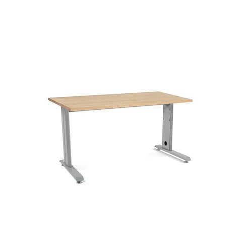 MESA ROCADA METAL 140x80 ALUMINIO/ROBLE