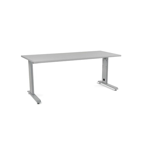 MESA ROCADA METAL 180x80 ALUMINIO/GRIS