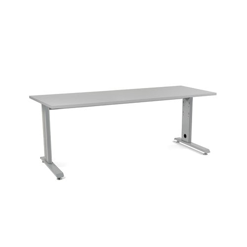 MESA ROCADA METAL 200x80 ALUMINIO/GRIS