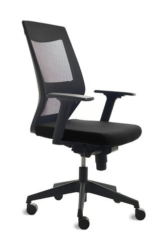 SILLA ROCADA TAPIZADO NEGRO