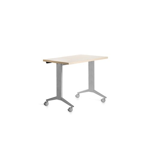MESA ROCADA METAL 120x60 ALUMINIO/HAYA